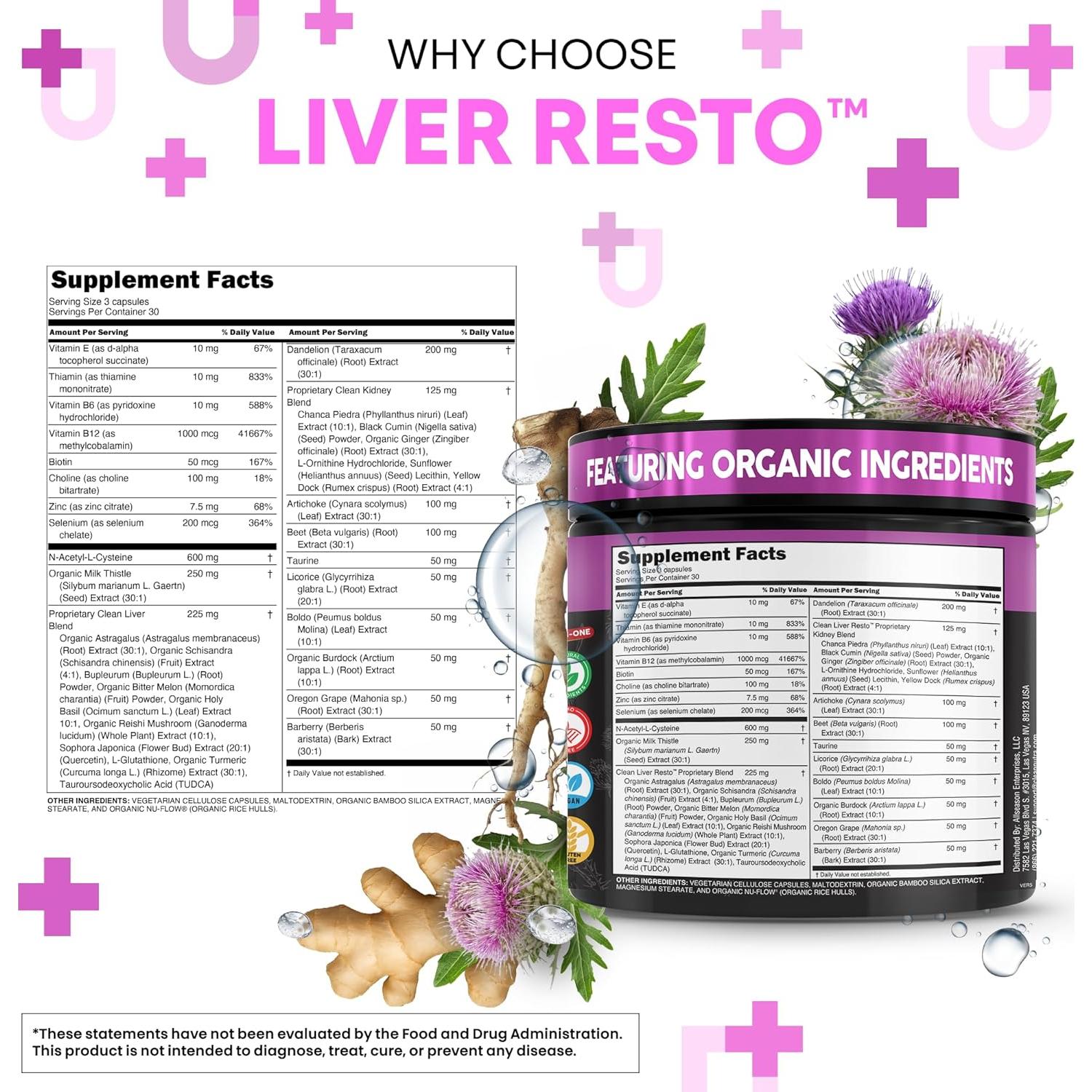 Suplemento Hepático Clean Nutra Liver Resto 90 Cápsulas