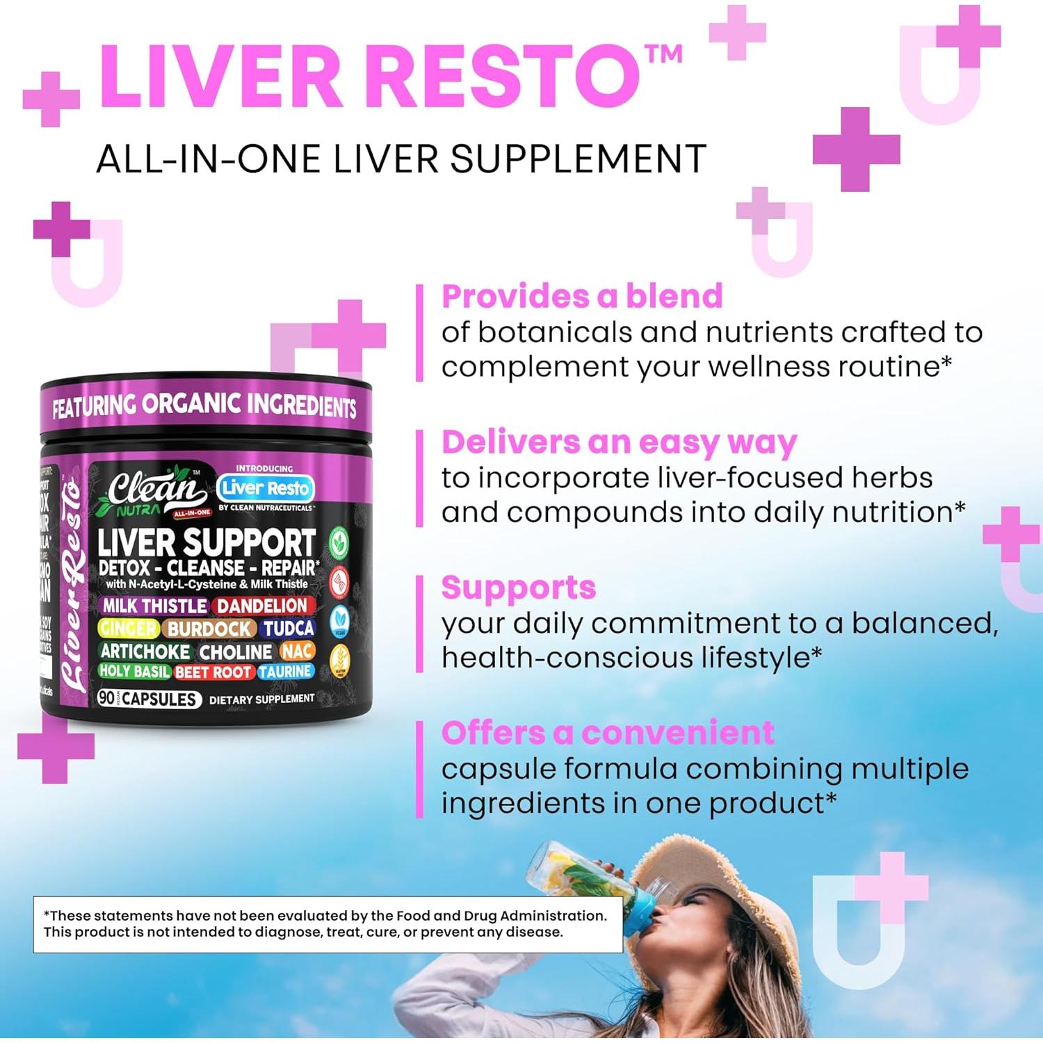 Suplemento Hepático Clean Nutra Liver Resto 90 Cápsulas