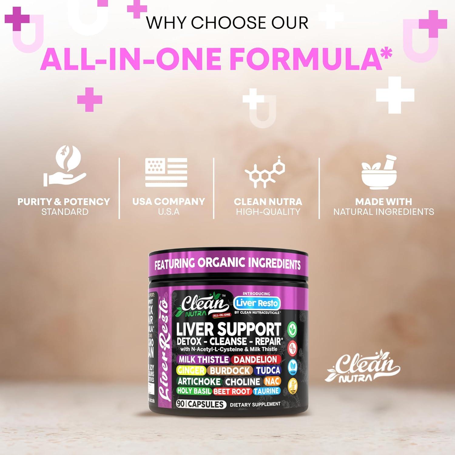 Suplemento Hepático Clean Nutra Liver Resto 90 Cápsulas