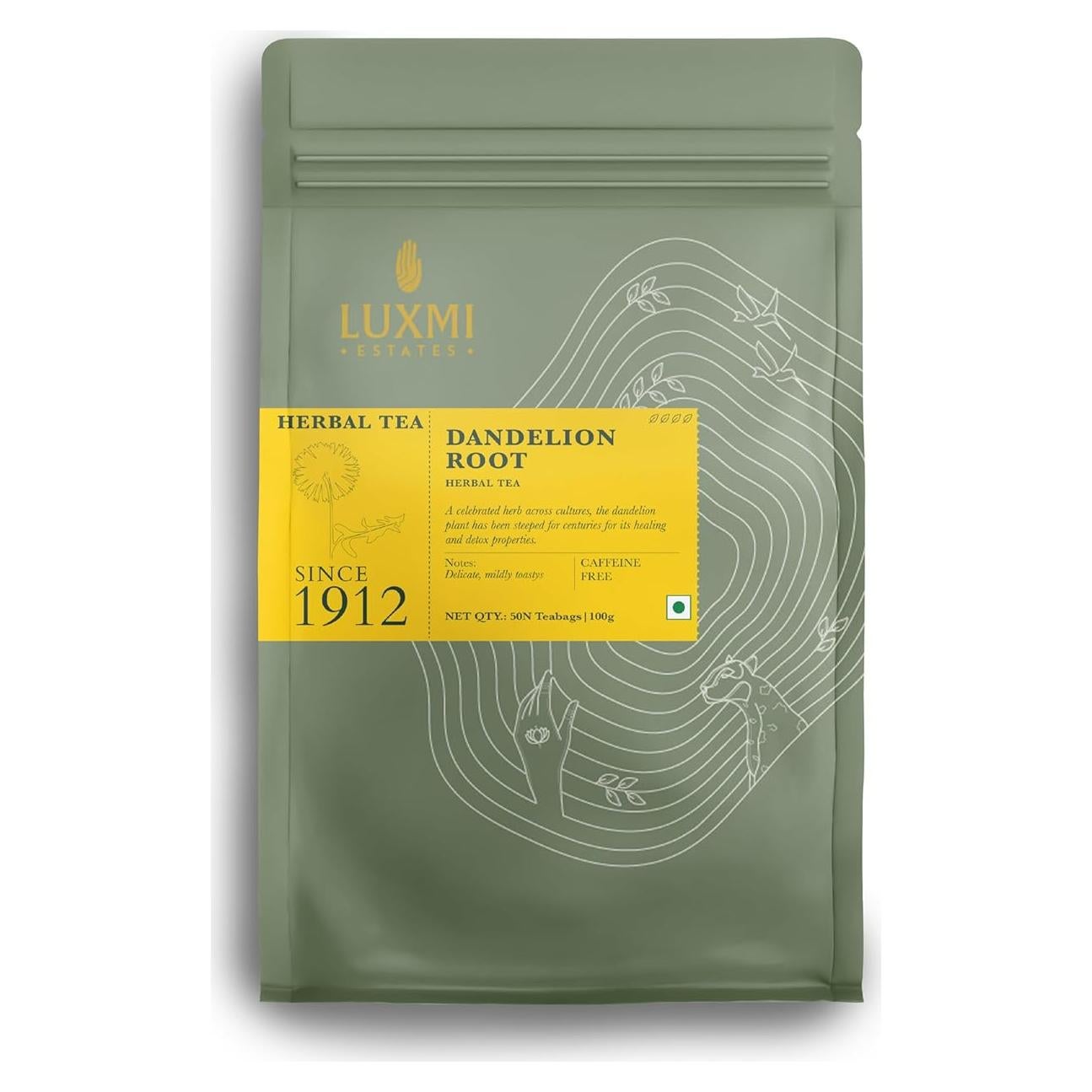 Té de Diente de León Orgánico Luxmi - 50 Bolsitas Sin Cafeína