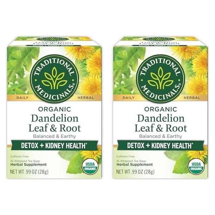 Té de Hierbas Orgánico Diente de León Medicinales Tradicionales 32 Bolsitas