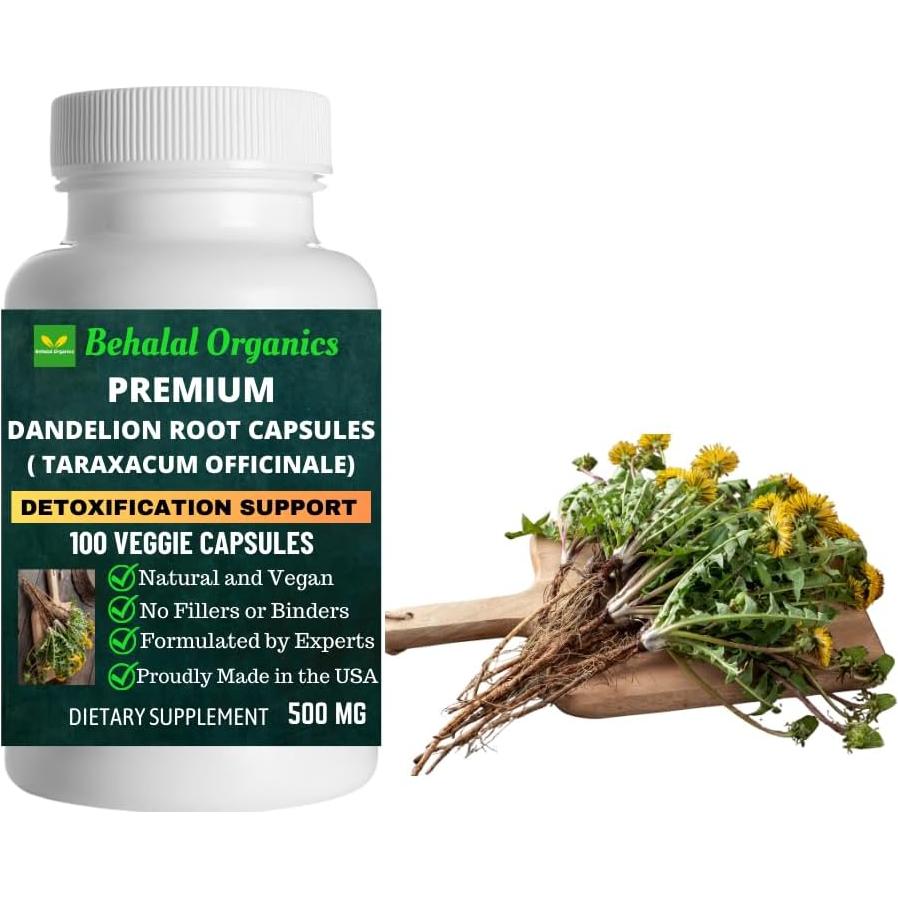 Cápsulas de Raíz de Diente de León Behalal 500mg Liberación Rápida