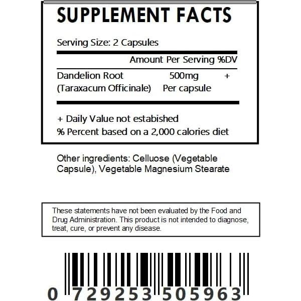 Cápsulas de Polvo de Raíz de Diente de León Herbal Island 120 Pzas