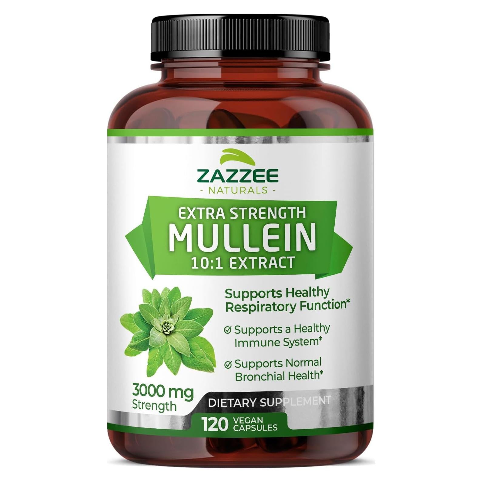Extracto de Mullein Zazzee 3000 mg 120 Cápsulas Veganas