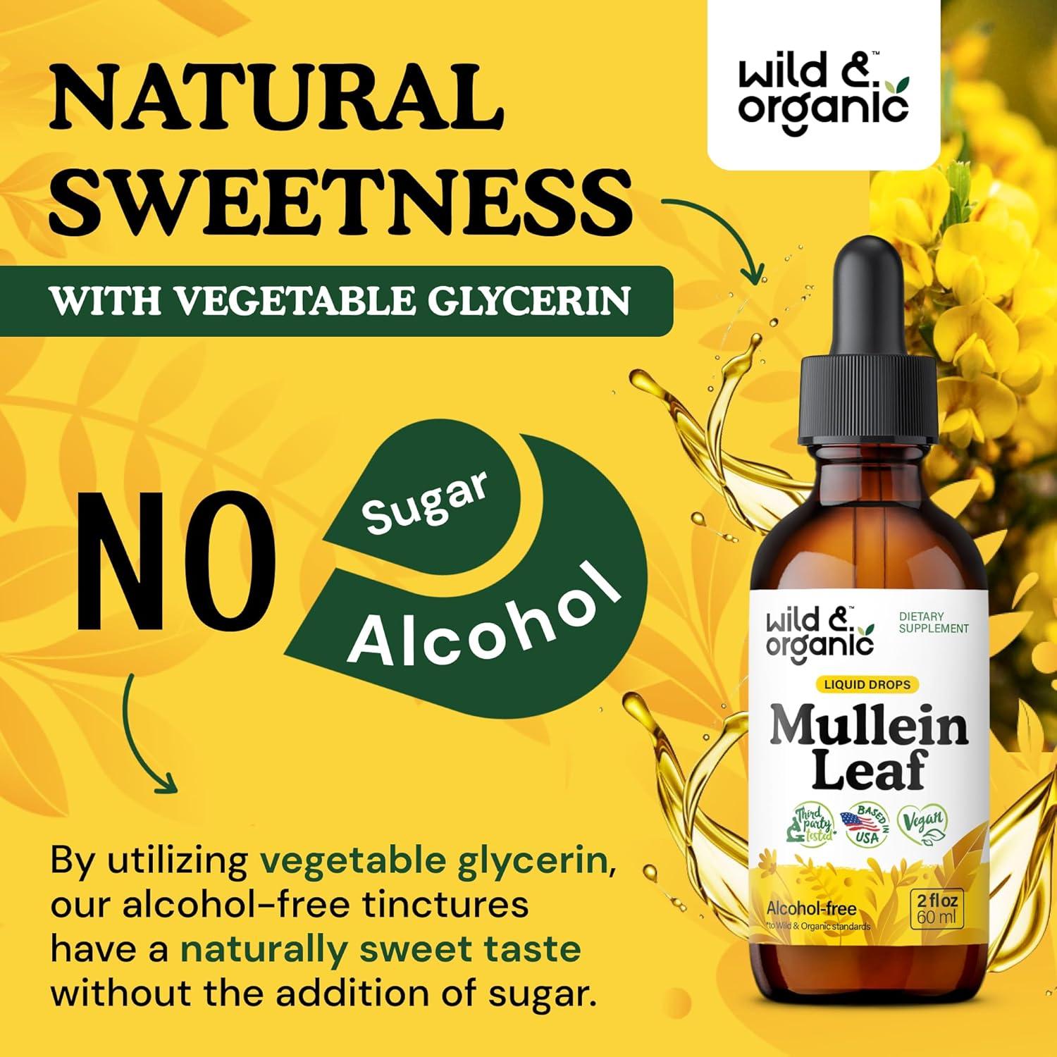 Gotas de Mullein Silvestre y Orgánico 59 ml - Suplemento Pulmonar