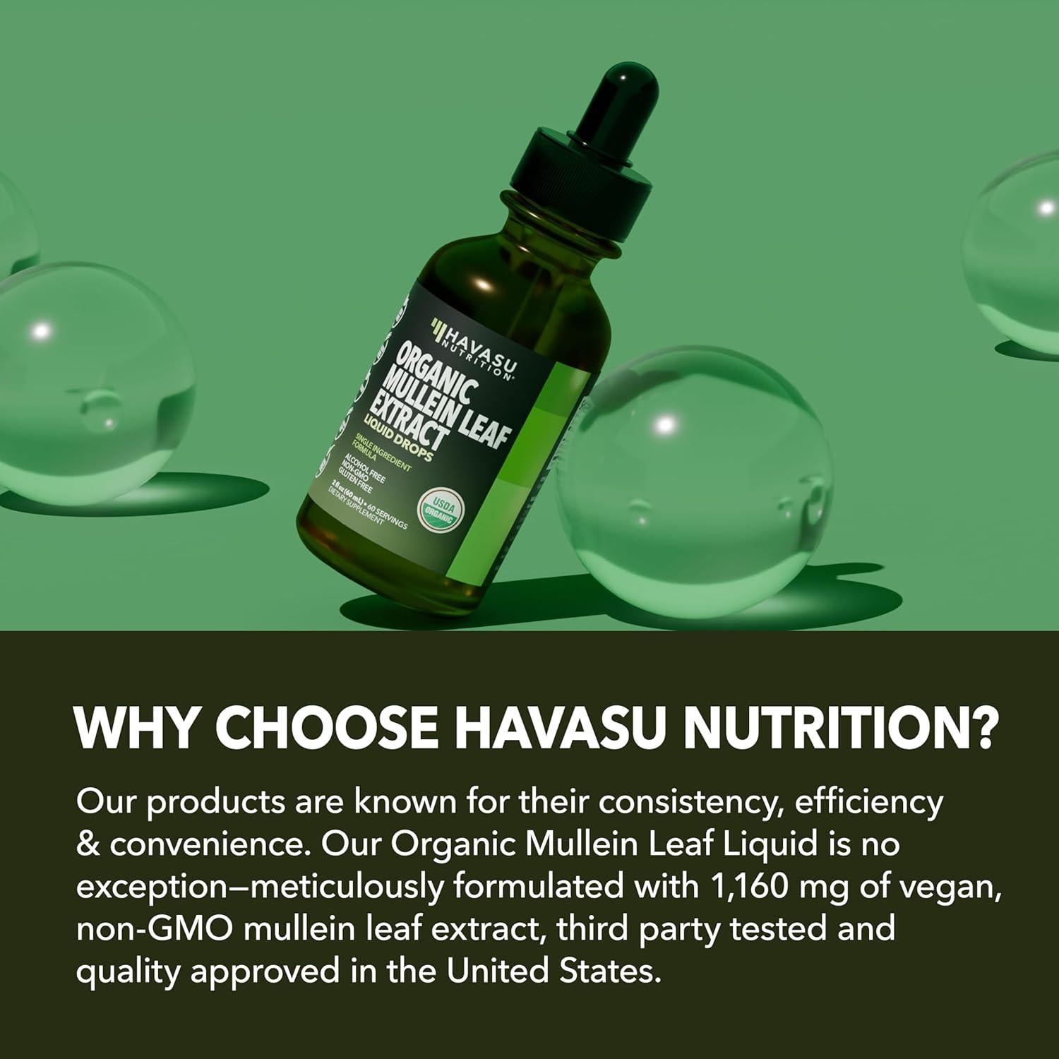 Gotas de Mullein Havasu Nutrition 59.15 ml - Suplemento Vegano