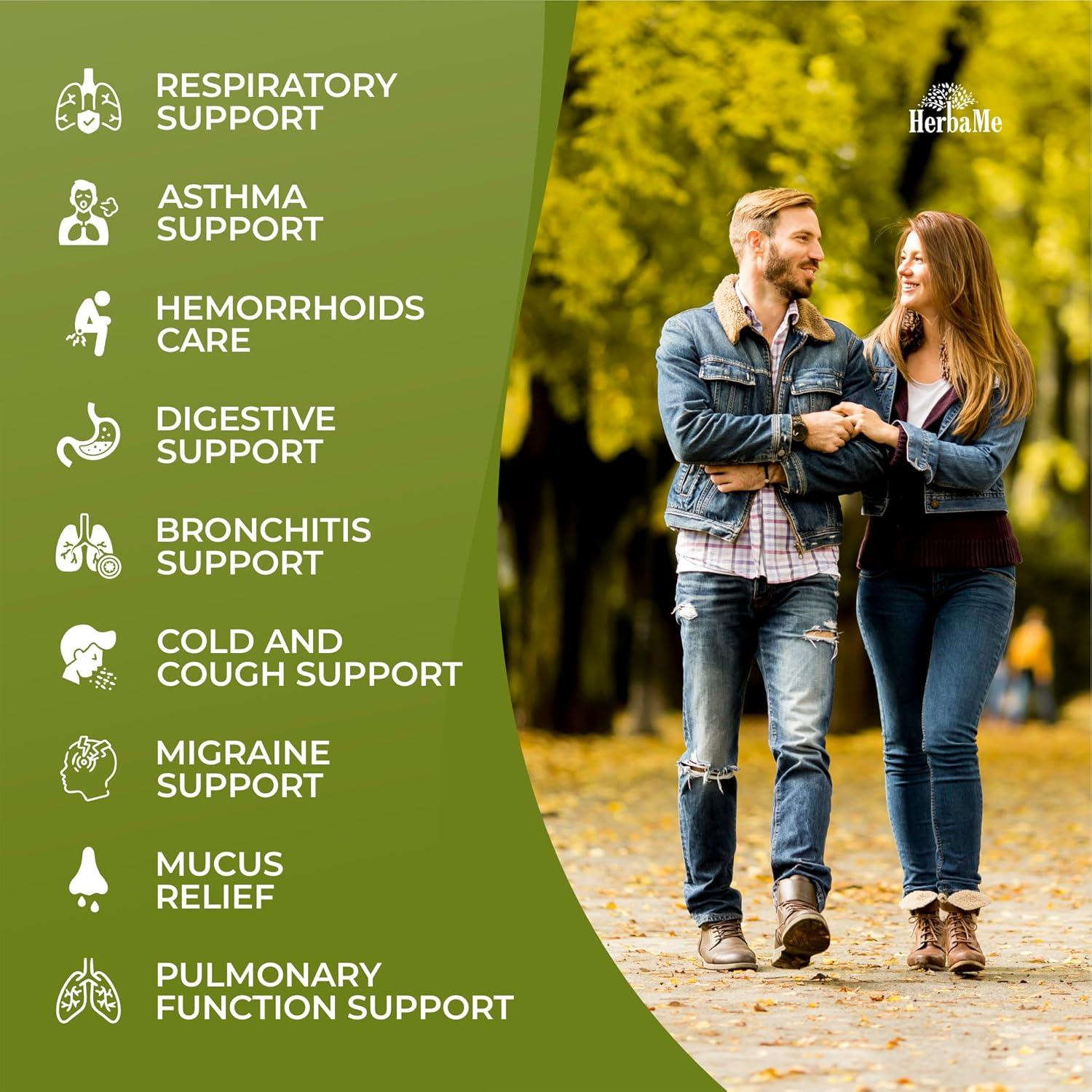 Hoja de Mullein 1000mg HerbaMe 120 Cápsulas Respiratorias