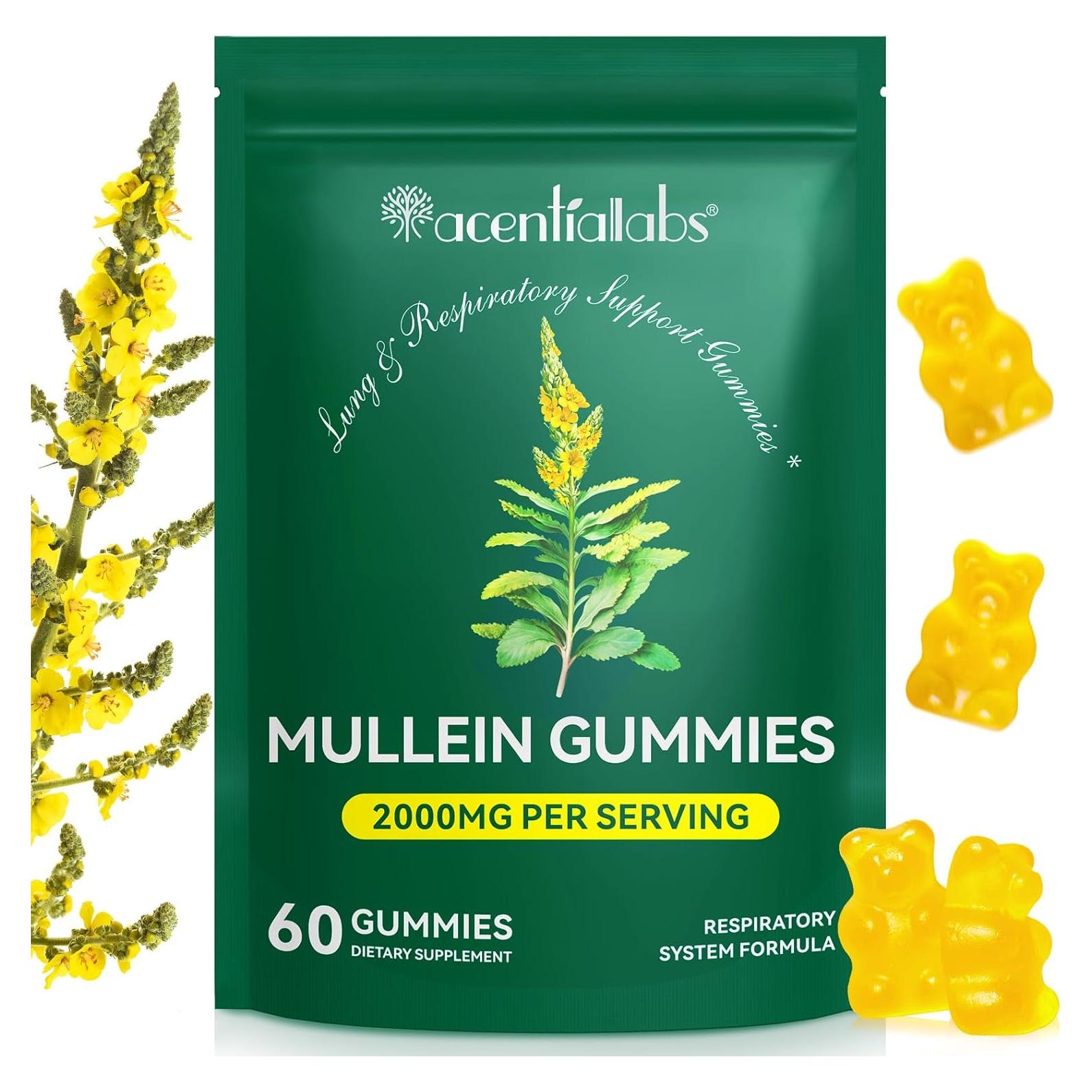 Gomitas de Mullein Flasture 2000mg - 60 Unidades para Pulmones