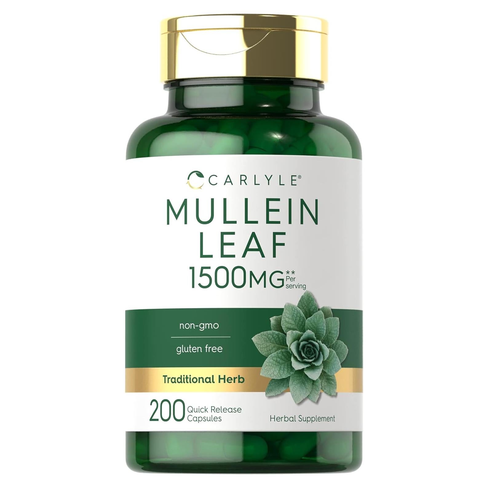 Extracto de Hoja de Mullein Carlyle 1500mg 200 Cápsulas