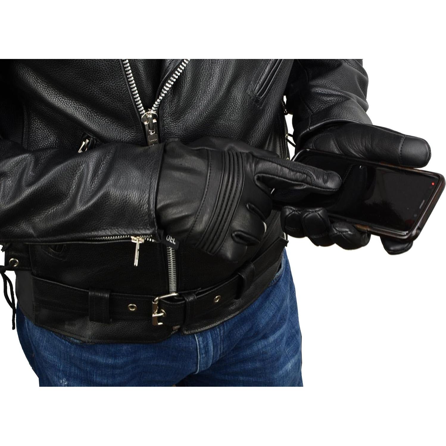 Guantes de Moto Milwaukee Leather MG7535 Hombre Cuero Negro