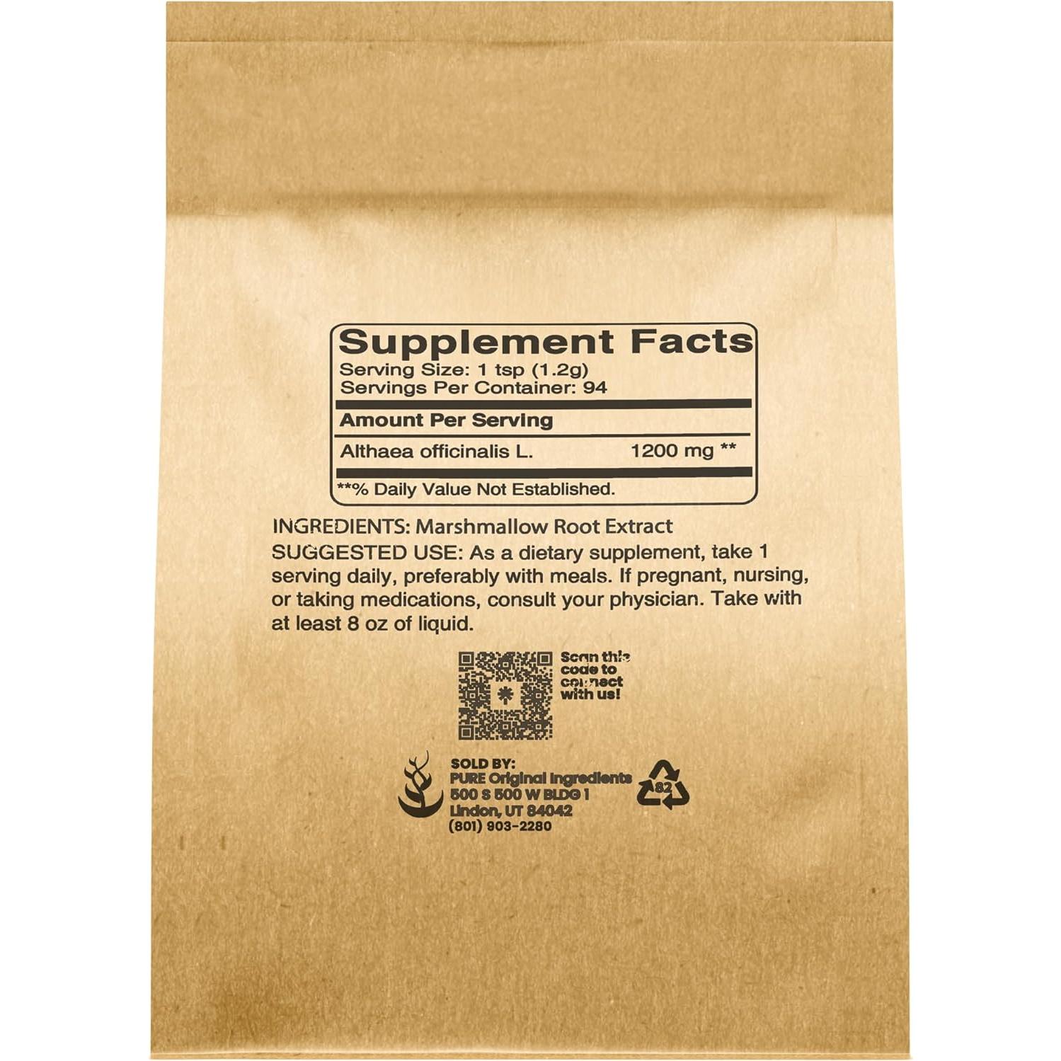 Extracto de Raíz de Malvavisco Pure Original 113.4 g - Suplemento Herbal