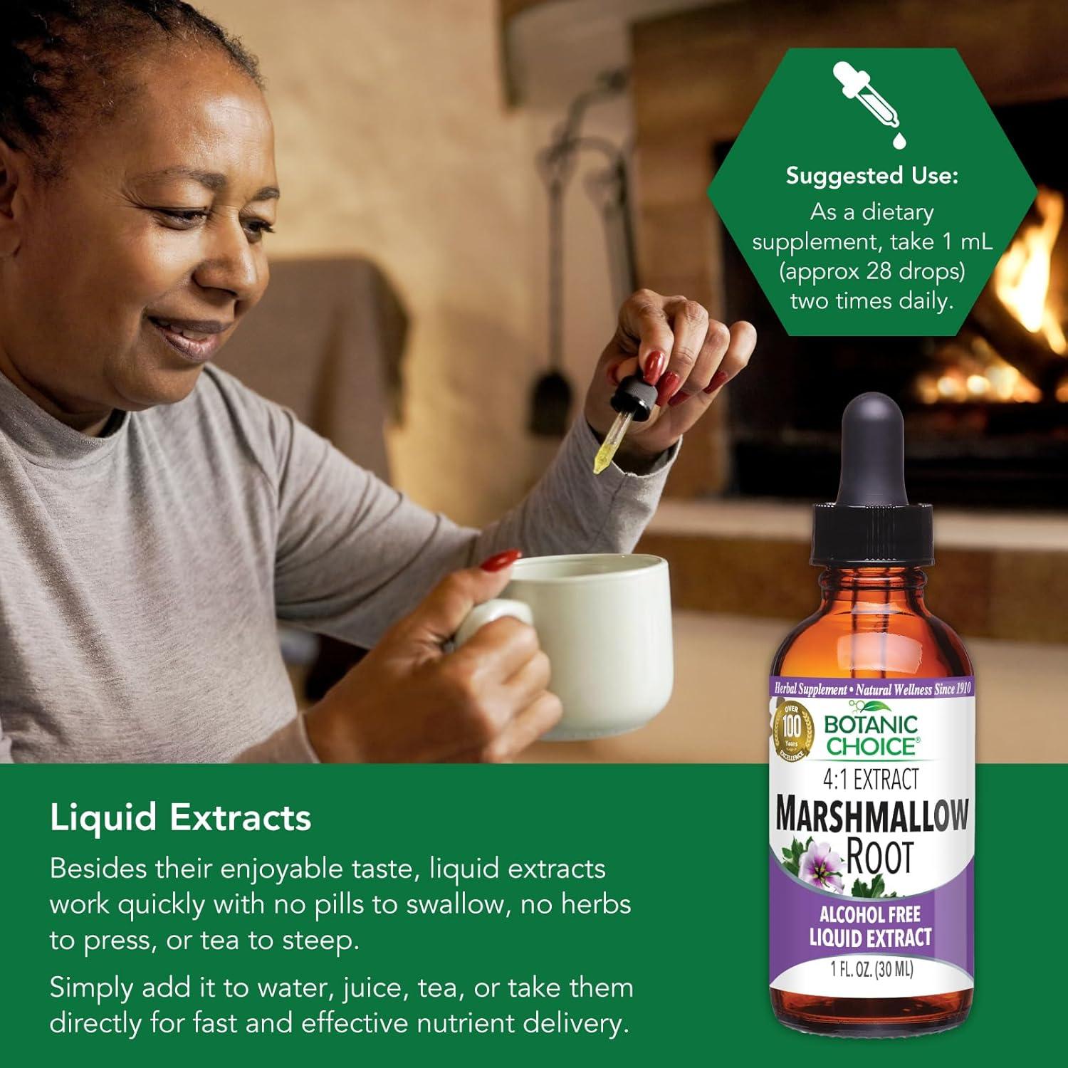 Extracto Líquido de Raíz de Malvavisco Botanic Choice 29.57 ml - Sin Alcohol, Sin Gluten