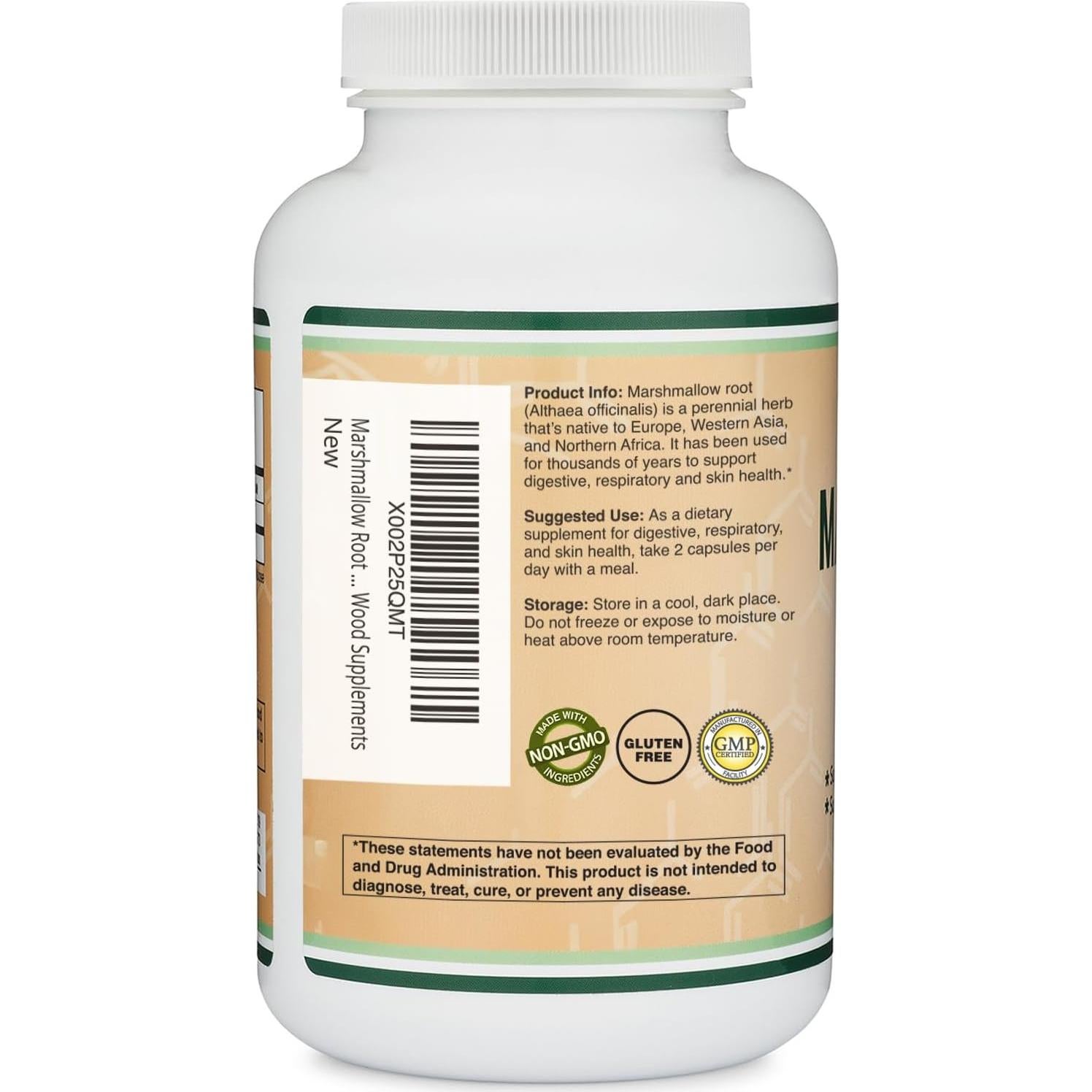 Cápsulas de raíz de malvavisco Double Wood 210 unidades 1000 mg