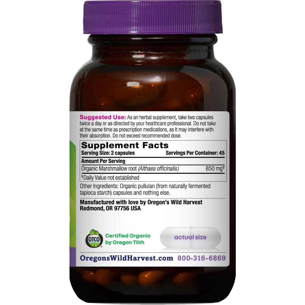 Suplemento Herbal Orgánico Malvavisco Oregon's Wild Harvest 90 g