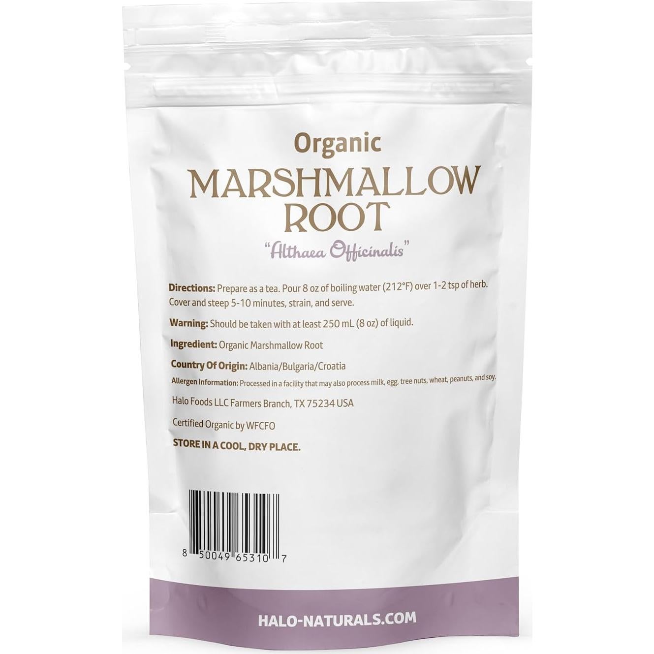 Raíz de Malvavisco Orgánica Halo Naturals 113g Certificada