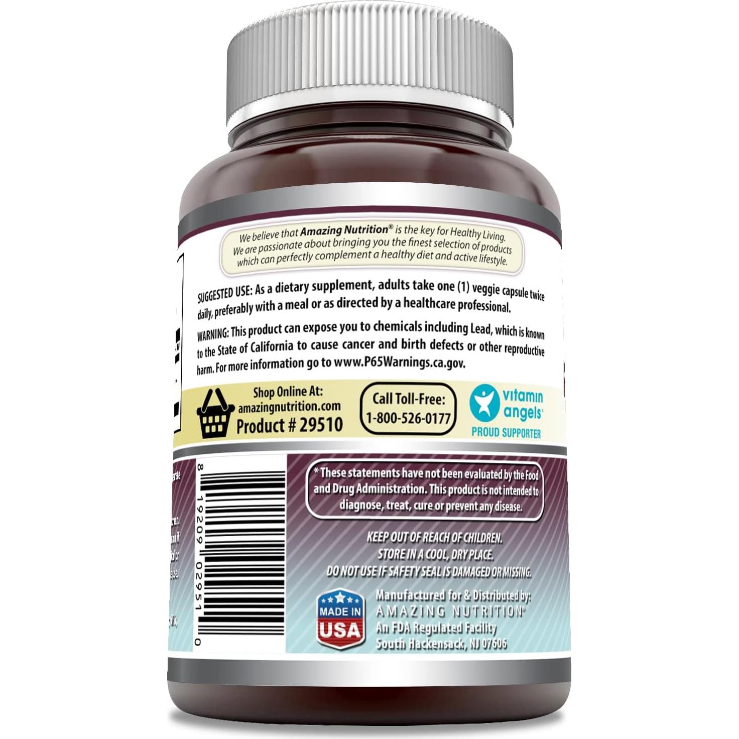 Suplemento de Raíz de Malvavisco Amazing Formulas 480 mg 100 Cápsulas