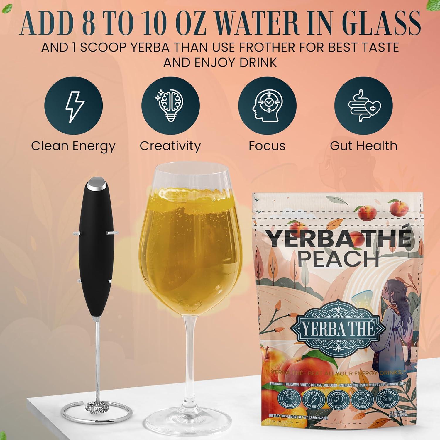 Polvo de Té de Yerba Mate Diosa Antigua 350g Sabor Durazno