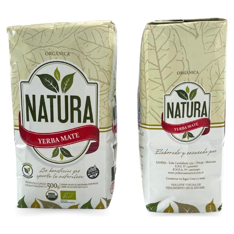 Yerba Mate Orgánica Natura 500g - Sin Gluten - Argentina
