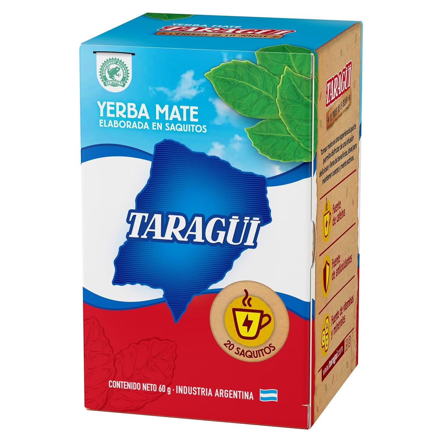 Yerba Mate en Bolsas Taragüí - 20 Bolsas de 60g