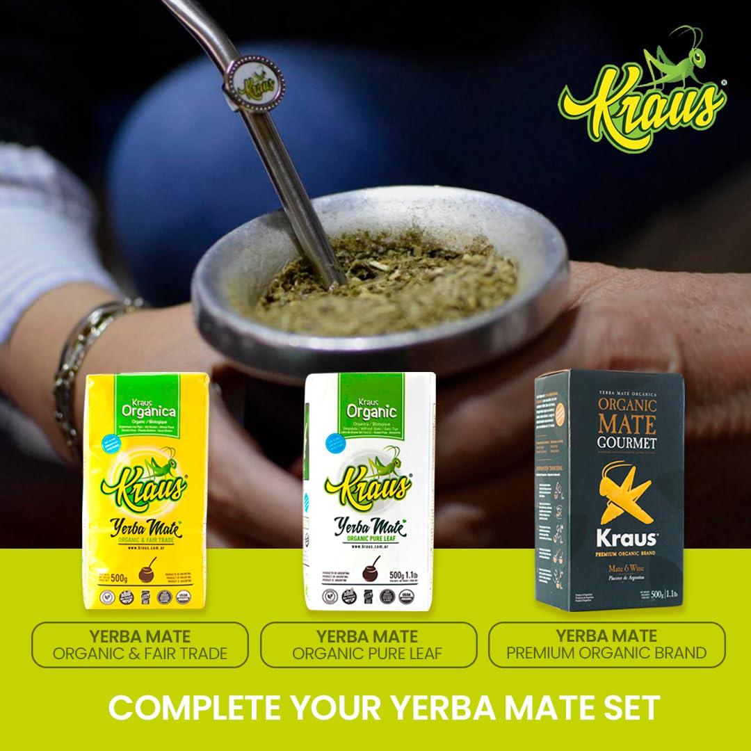 Yerba Mate Orgánica KRAUS 500g | Sabor Herbal Sin Humo
