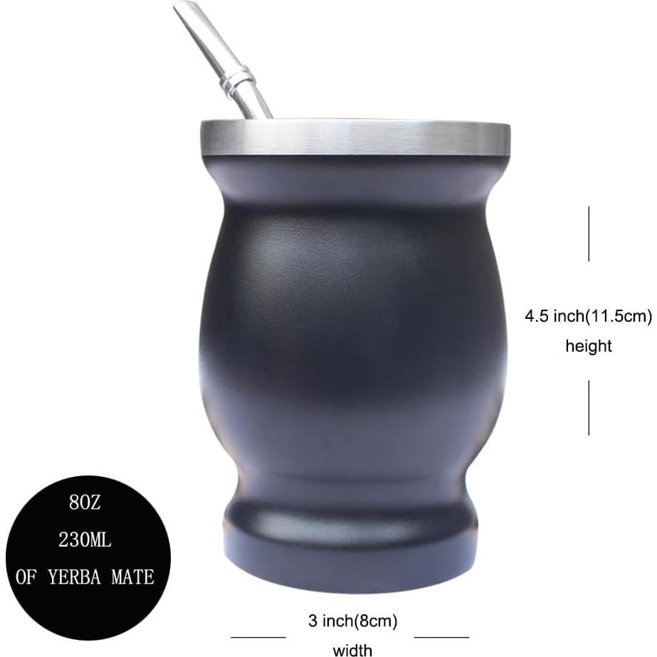 Taza de Yerba Mate Beruth 236ml Acero Inoxidable Doble Pared