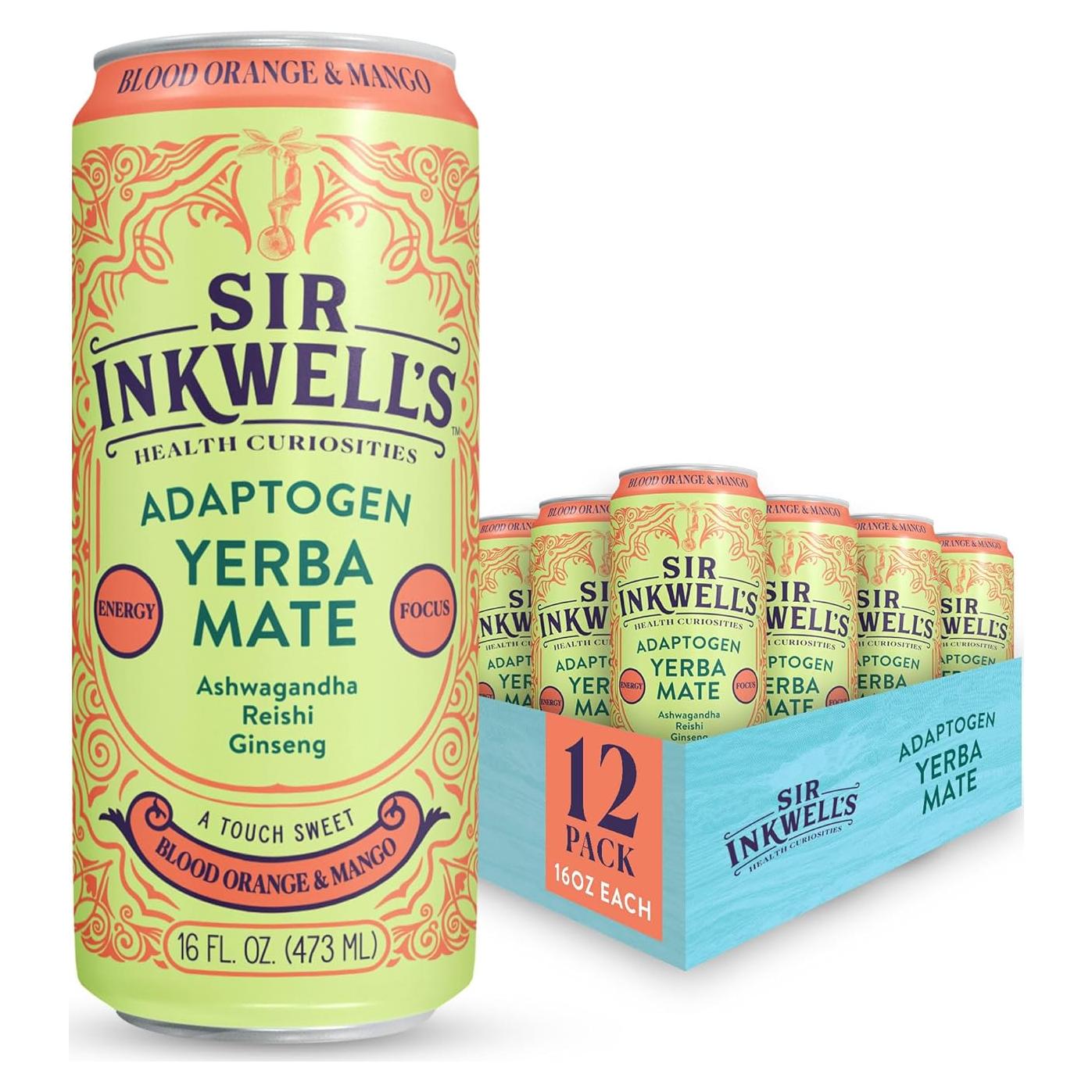 Yerba Mate Orgánica Sir Inkwell 16oz 12pk - Energía y Adaptógenos