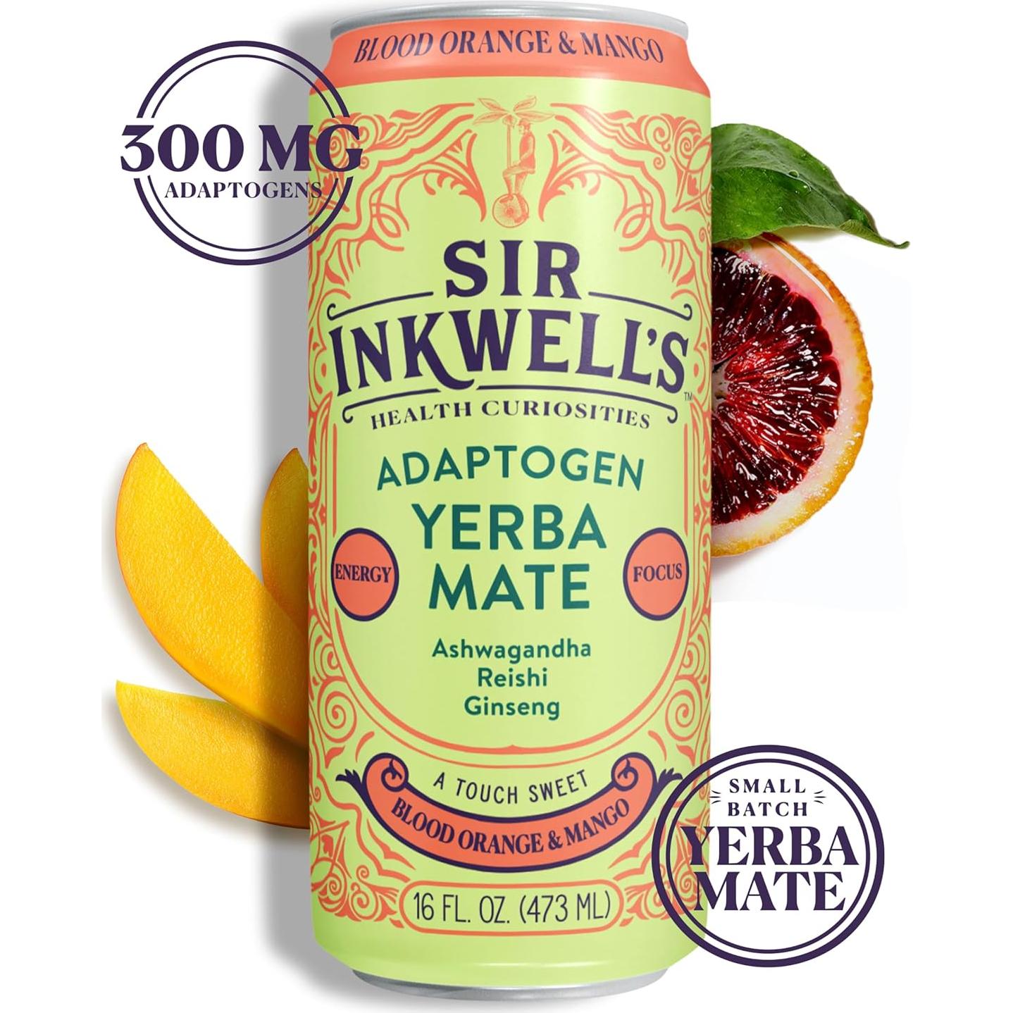 Yerba Mate Orgánica Sir Inkwell 16oz 12pk - Energía y Adaptógenos