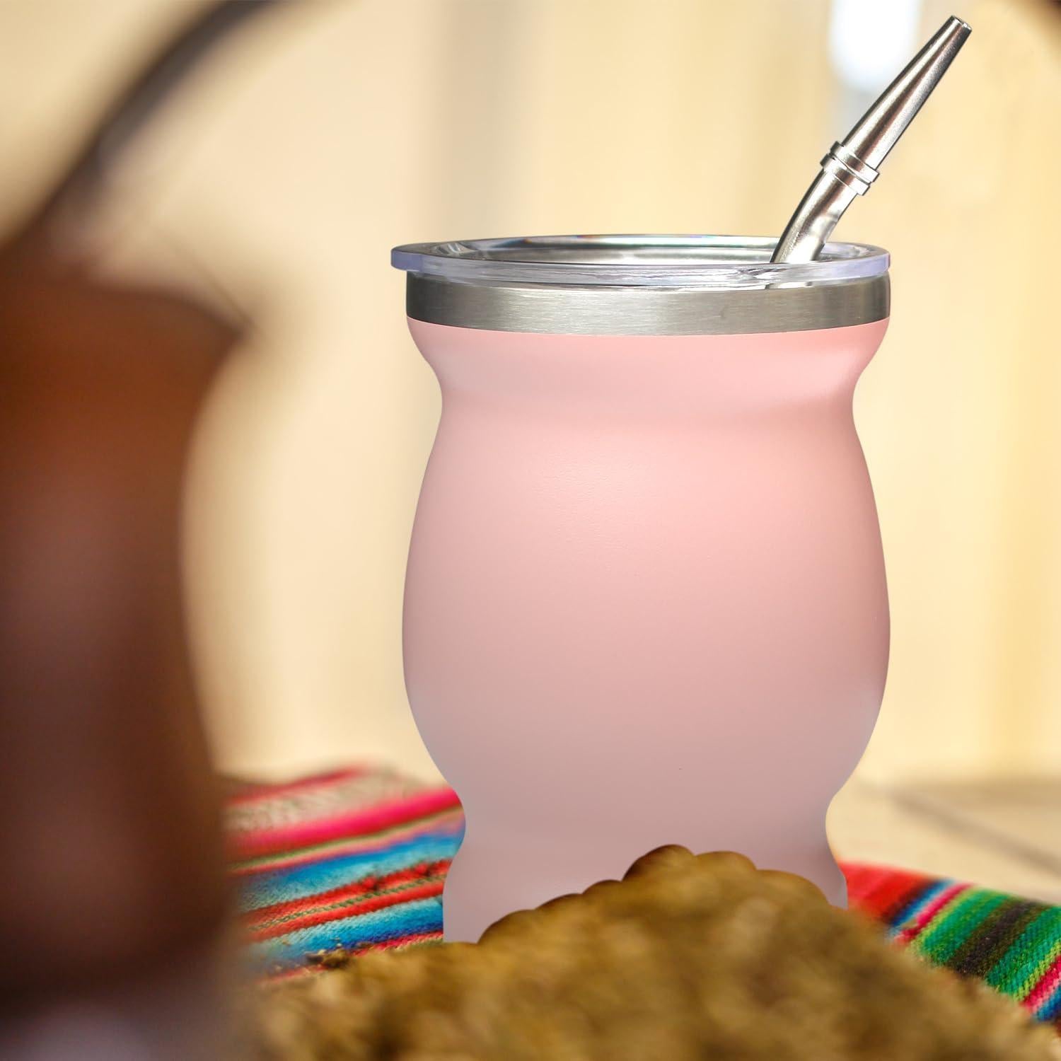 Taza de Yerba Mate Beruth 240ml Acero Inoxidable Rosa