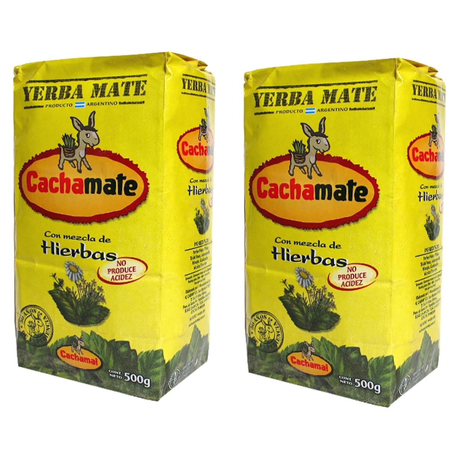 Yerba Mate CACHAMATE con Mezcla de Hierbas 500g - 2 Pack