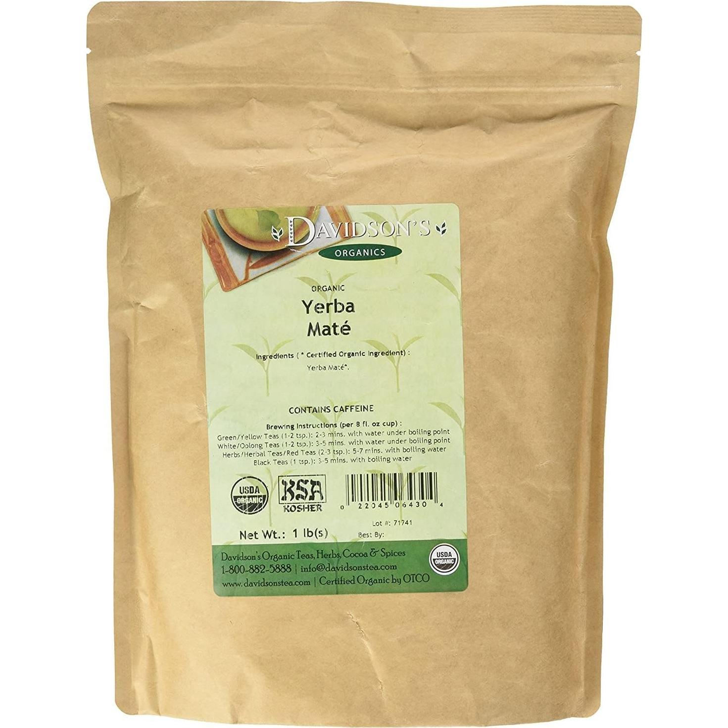 Yerba Mate Hoja Suelta Davidson 453g Orgánica Brasil