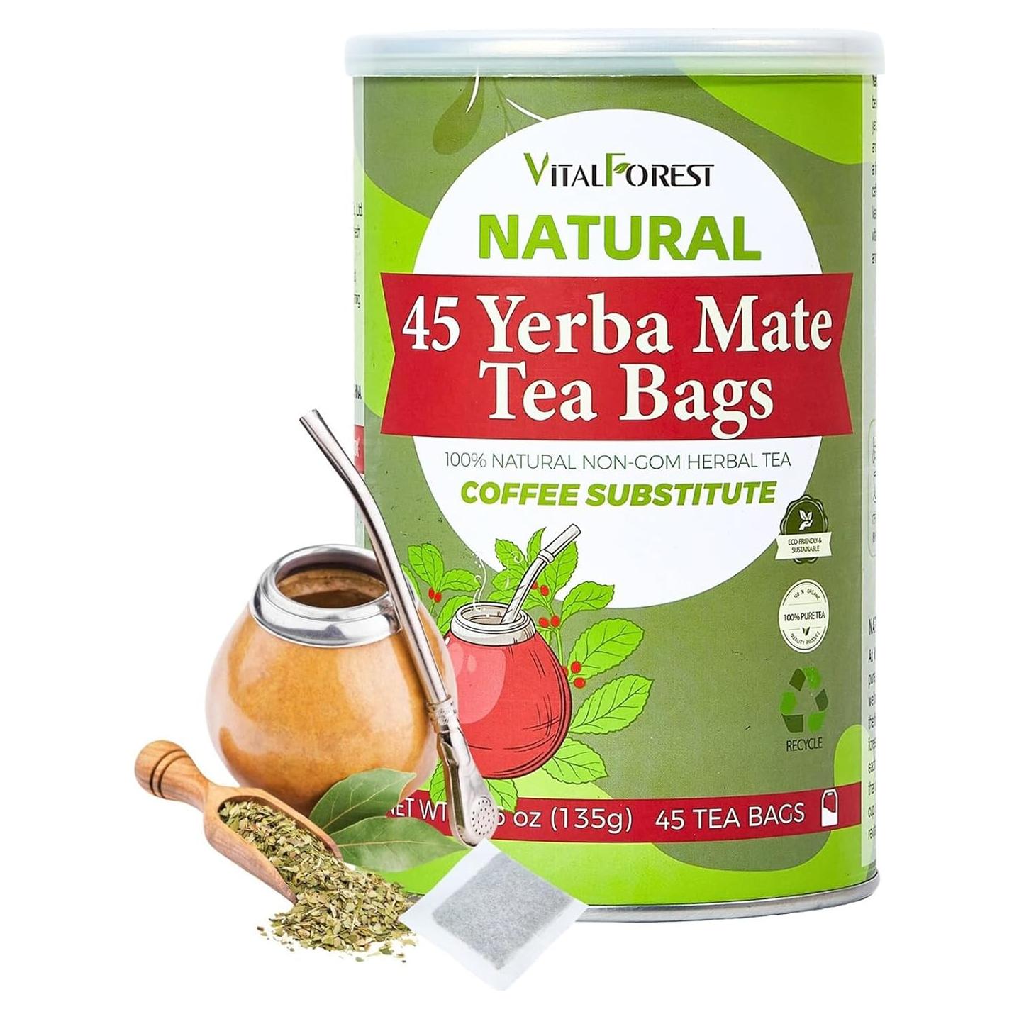 45 Bolsitas de Té de Yerba Mate VitalForest Argentina Ecológico
