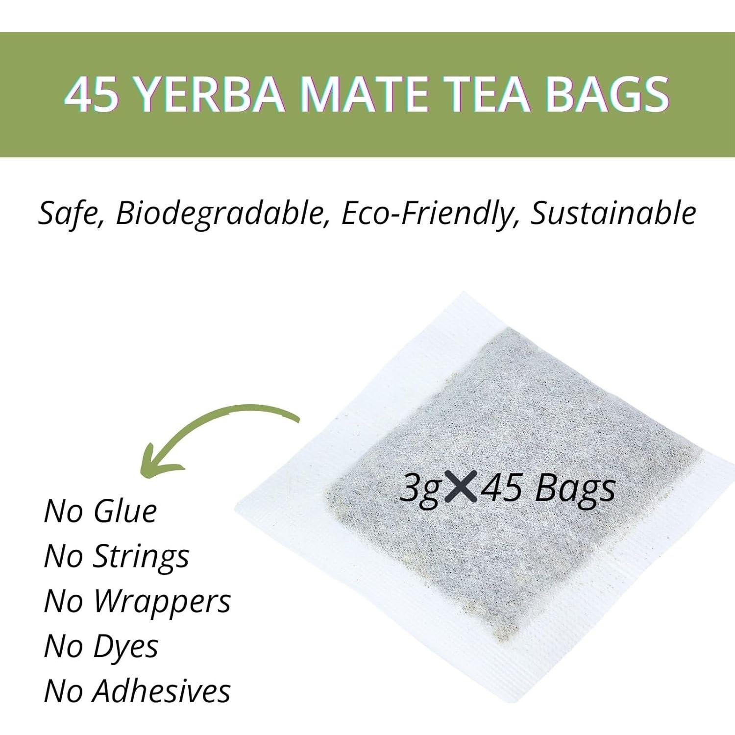 45 Bolsitas de Té de Yerba Mate VitalForest Argentina Ecológico