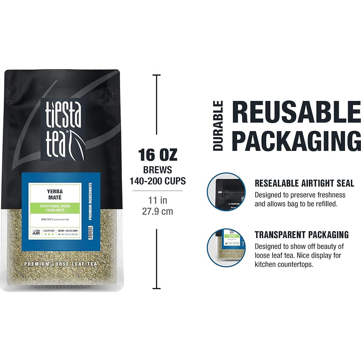 Yerba Mate Tiesta Tea 340g Hoja Suelta Premium Resellable