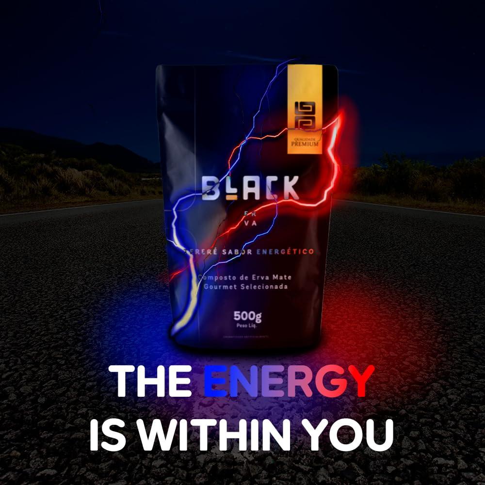 Yerba Mate Tereré Black Erva 500g - Sabor Energético Brasileño