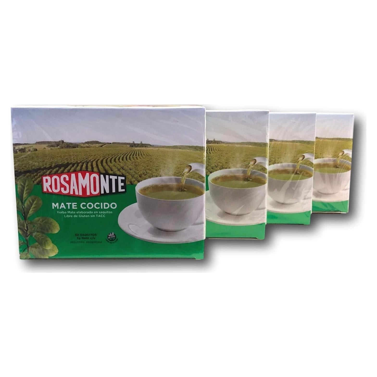 Yerba Mate Rosamonte 4 Pack - 50 Bolsitas de Té 150g