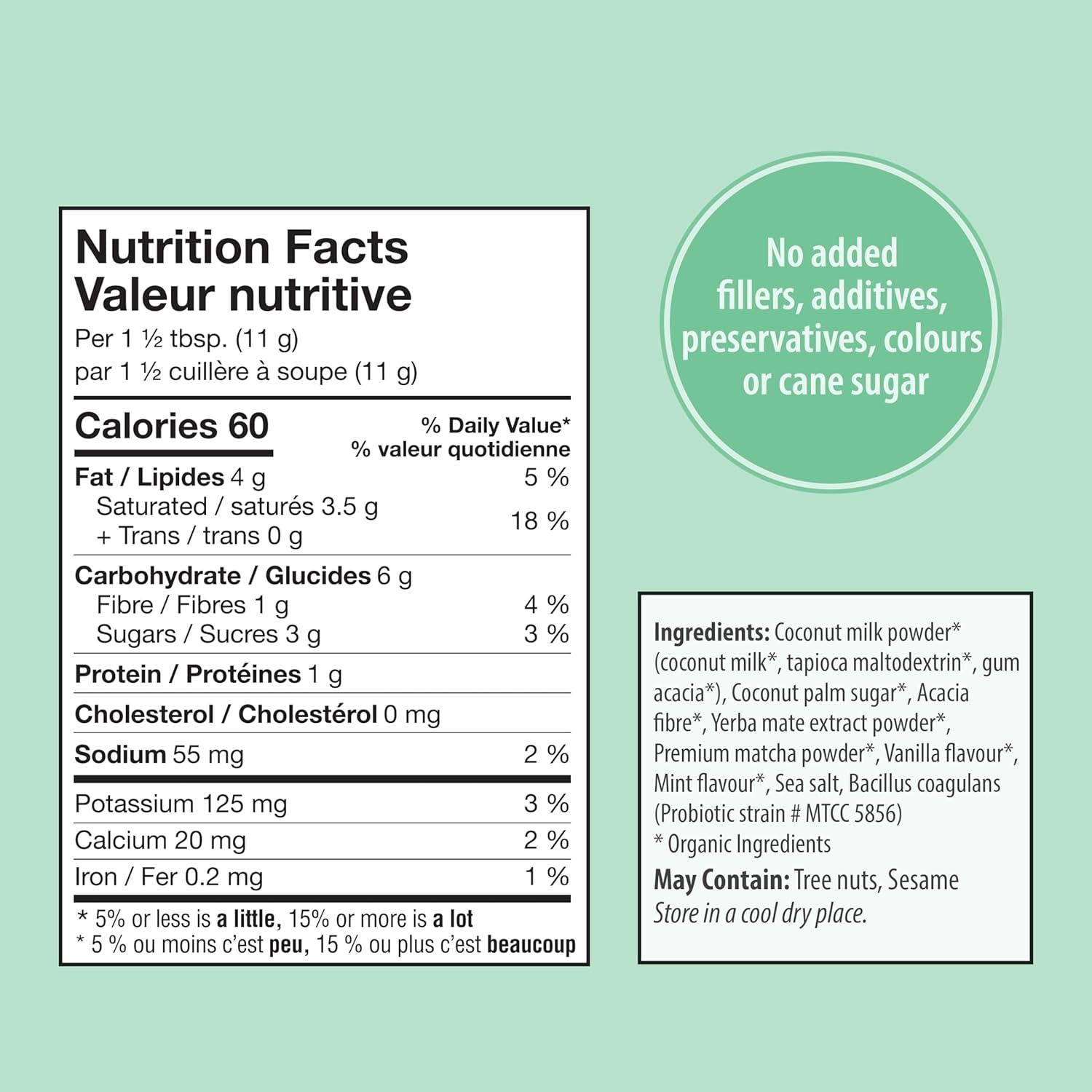 Té Latte de Yerba Mate con Menta Orgánico 150g Sin Lácteos