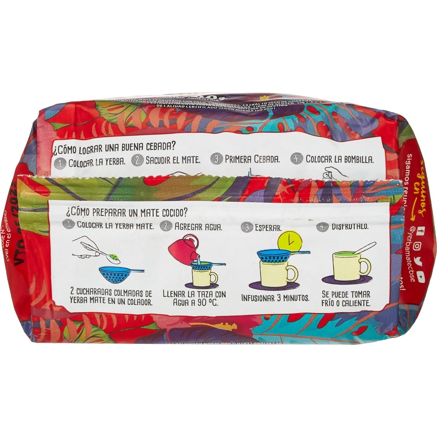 Yerba Mate Infundida con Guaraná CBSé 500g - Energía Natural