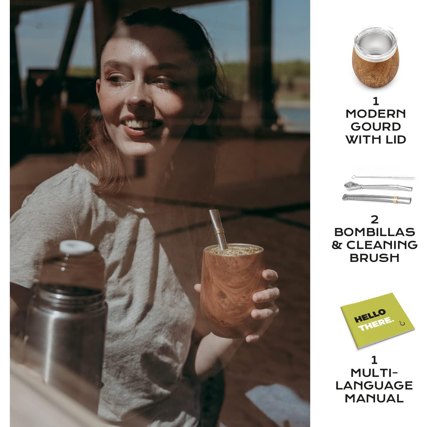 Conjunto de Yerba Mate Acero Inoxidable BALIBETOV 5 Piezas 355 ml