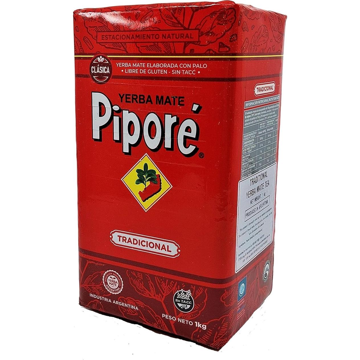 Yerba Mate Pipore Tradicional 4 Paquetes de 1 kg