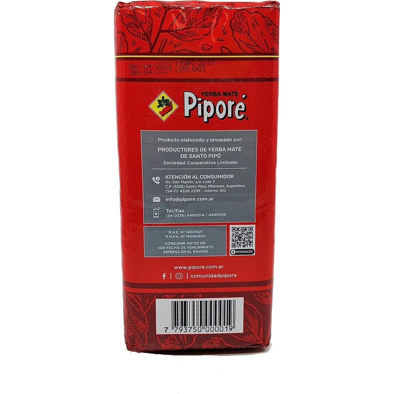 Yerba Mate Pipore Tradicional 4 Paquetes de 1 kg