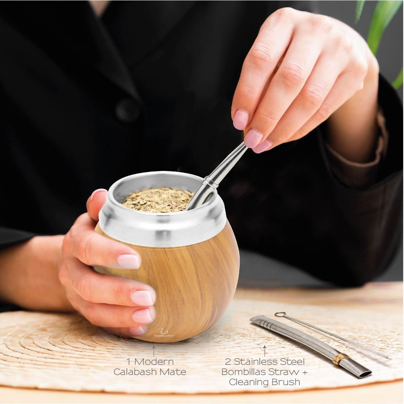 Juego de Yerba Mate Balibetov - Acero Inoxidable 4 Piezas