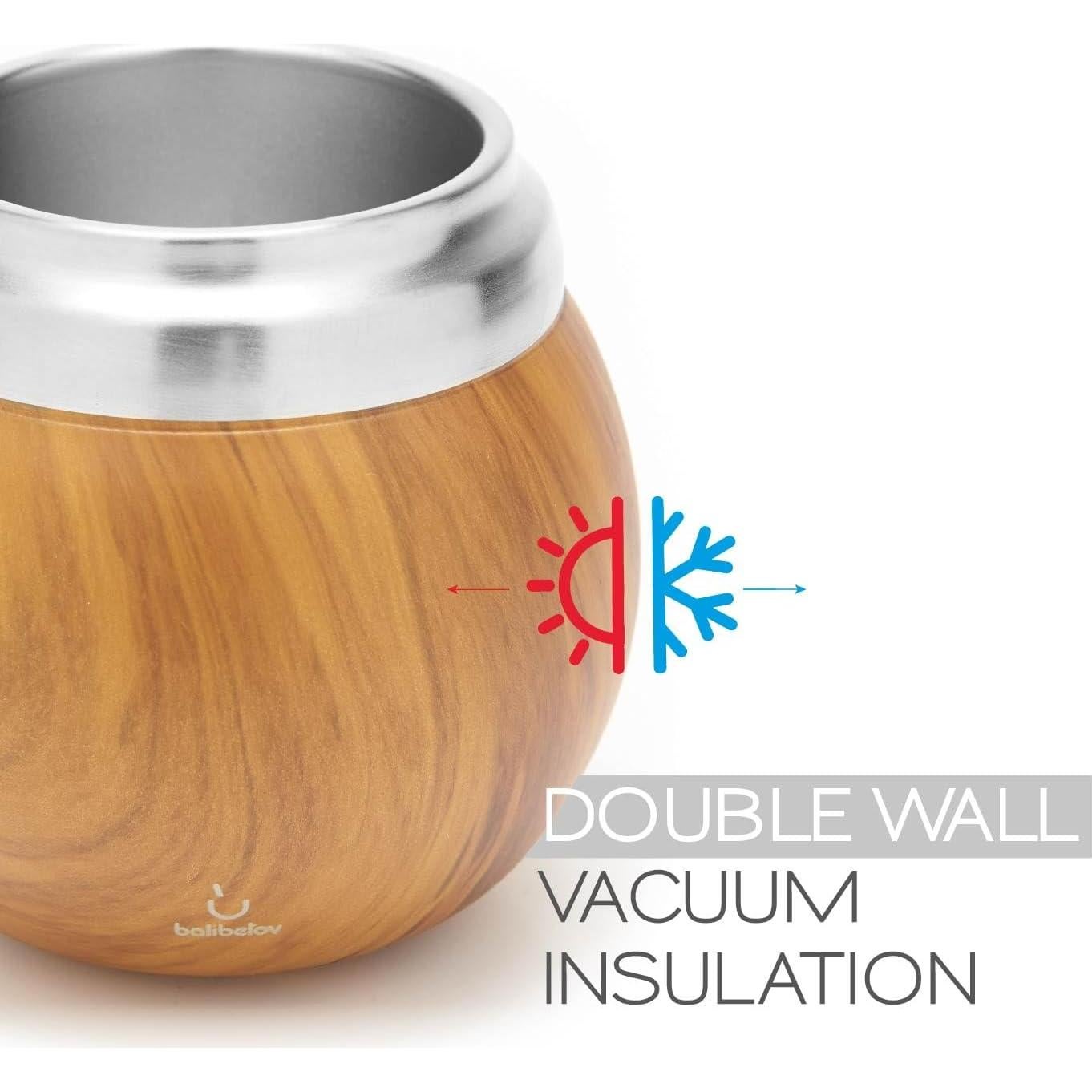 Juego de Yerba Mate Balibetov - Acero Inoxidable 4 Piezas