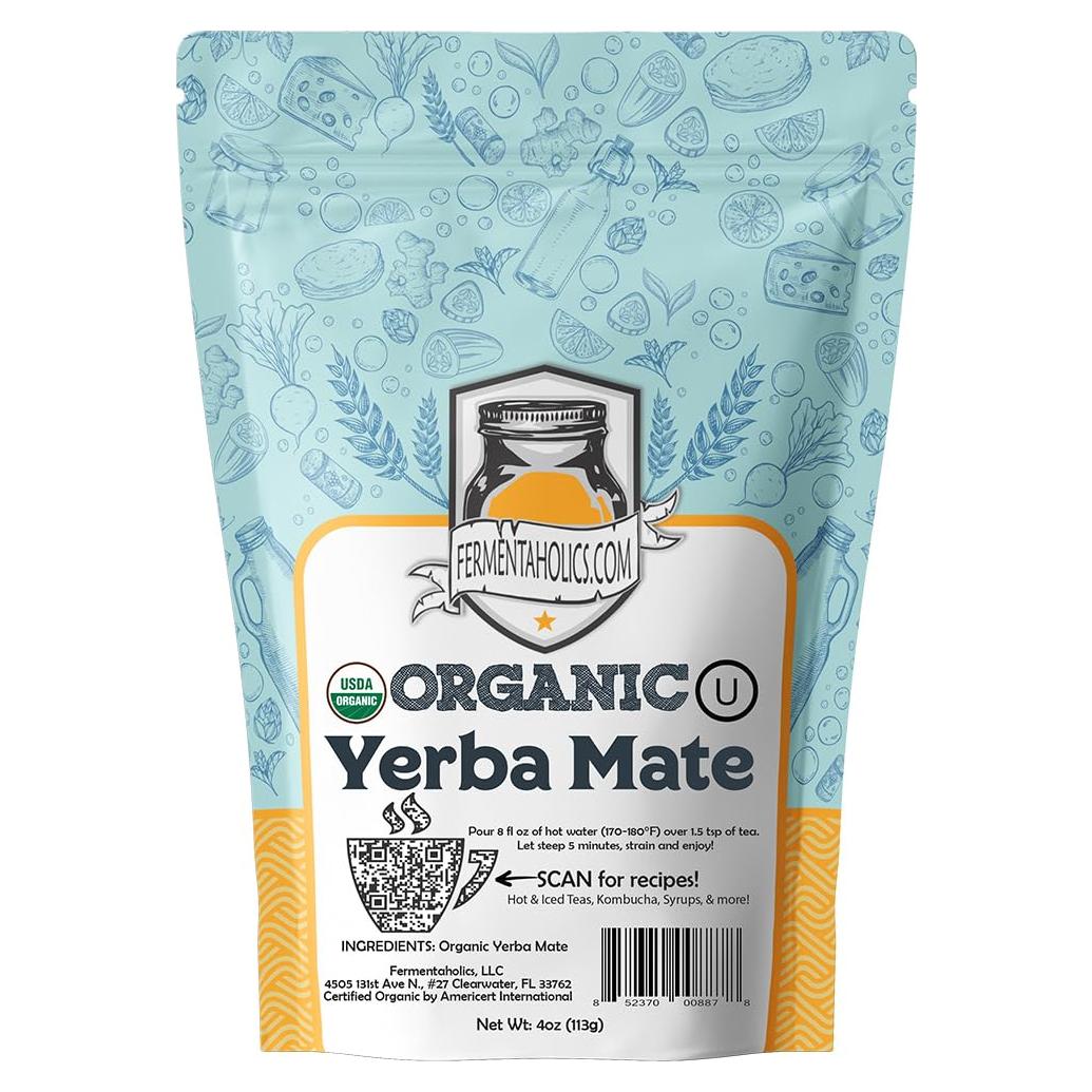 Té de Yerba Mate Orgánico Fermentaholics 113g - Ideal para Kombucha