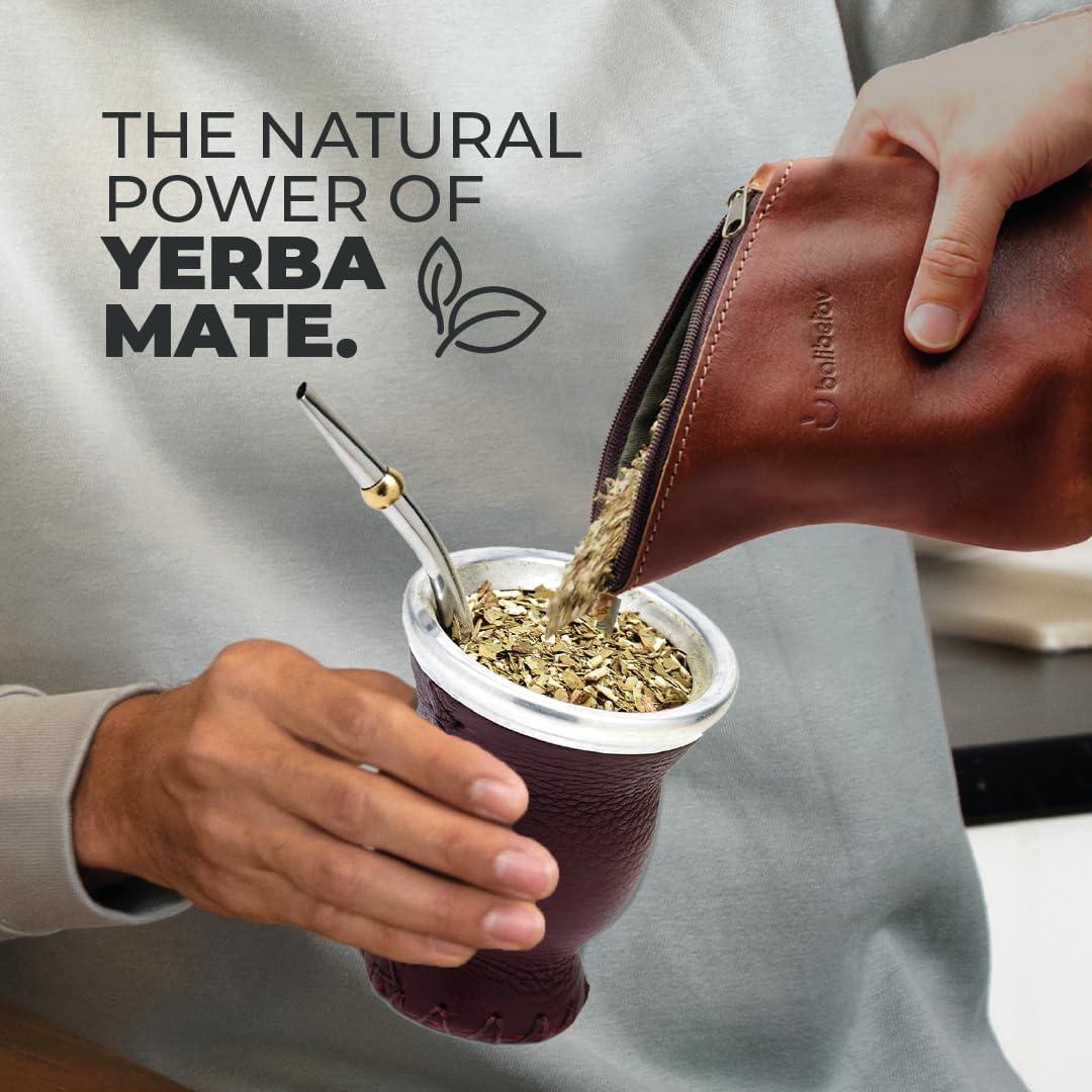 Conjunto de Gourd de Yerba Mate BALIBETOV de Vidrio y Cuero