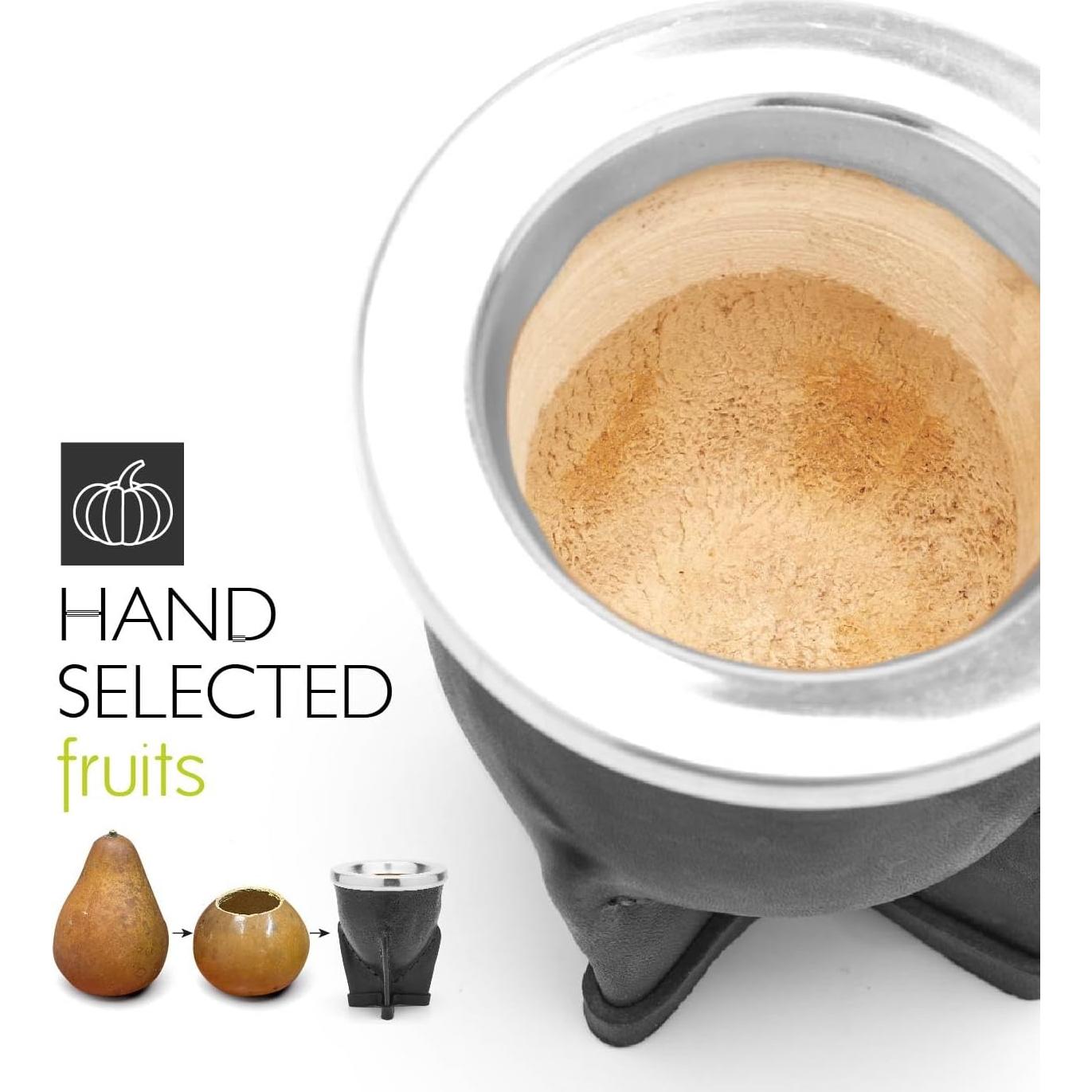 Gourd de Yerba Mate BALIBETOV Hecho a Mano en Cuero Negro