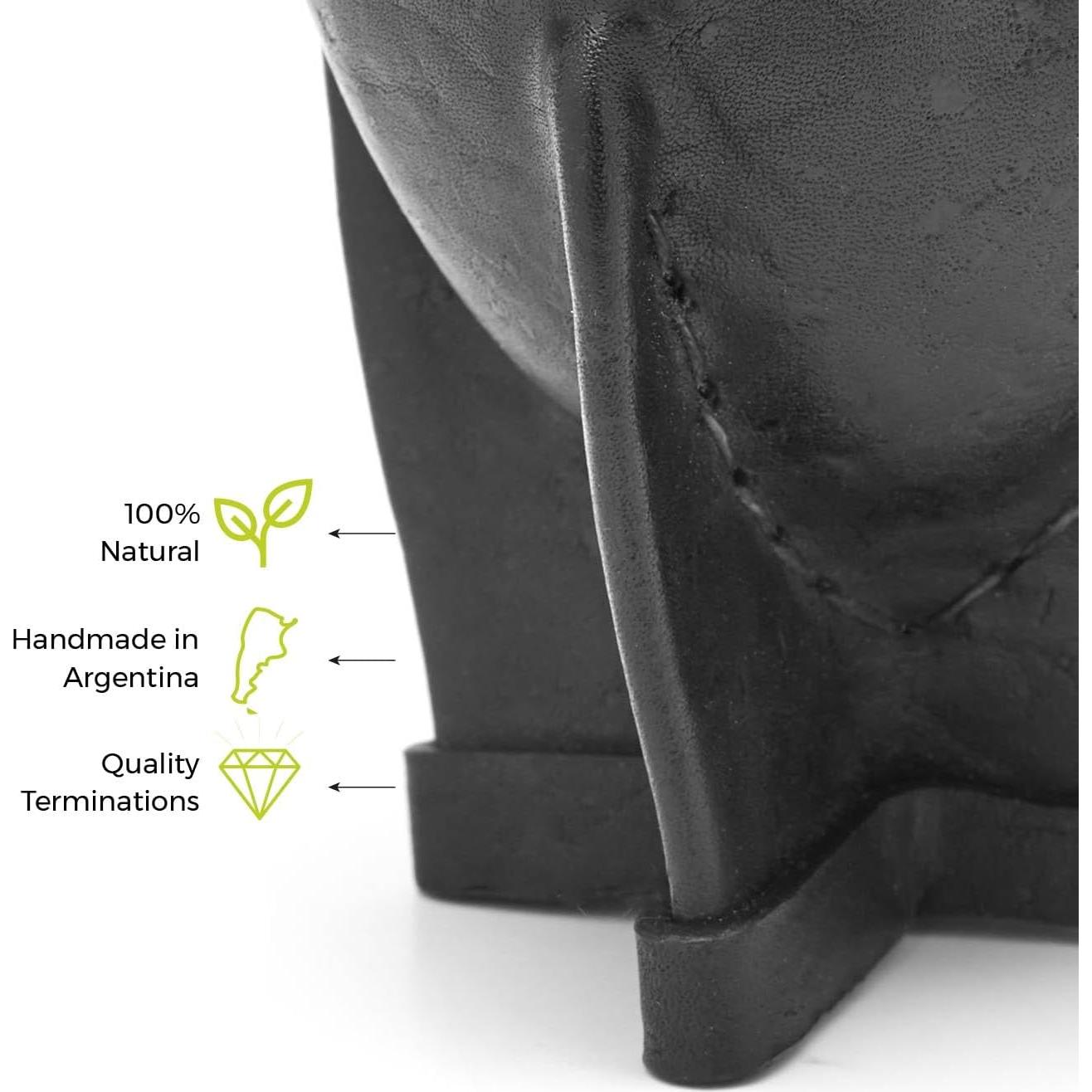 Gourd de Yerba Mate BALIBETOV Hecho a Mano en Cuero Negro