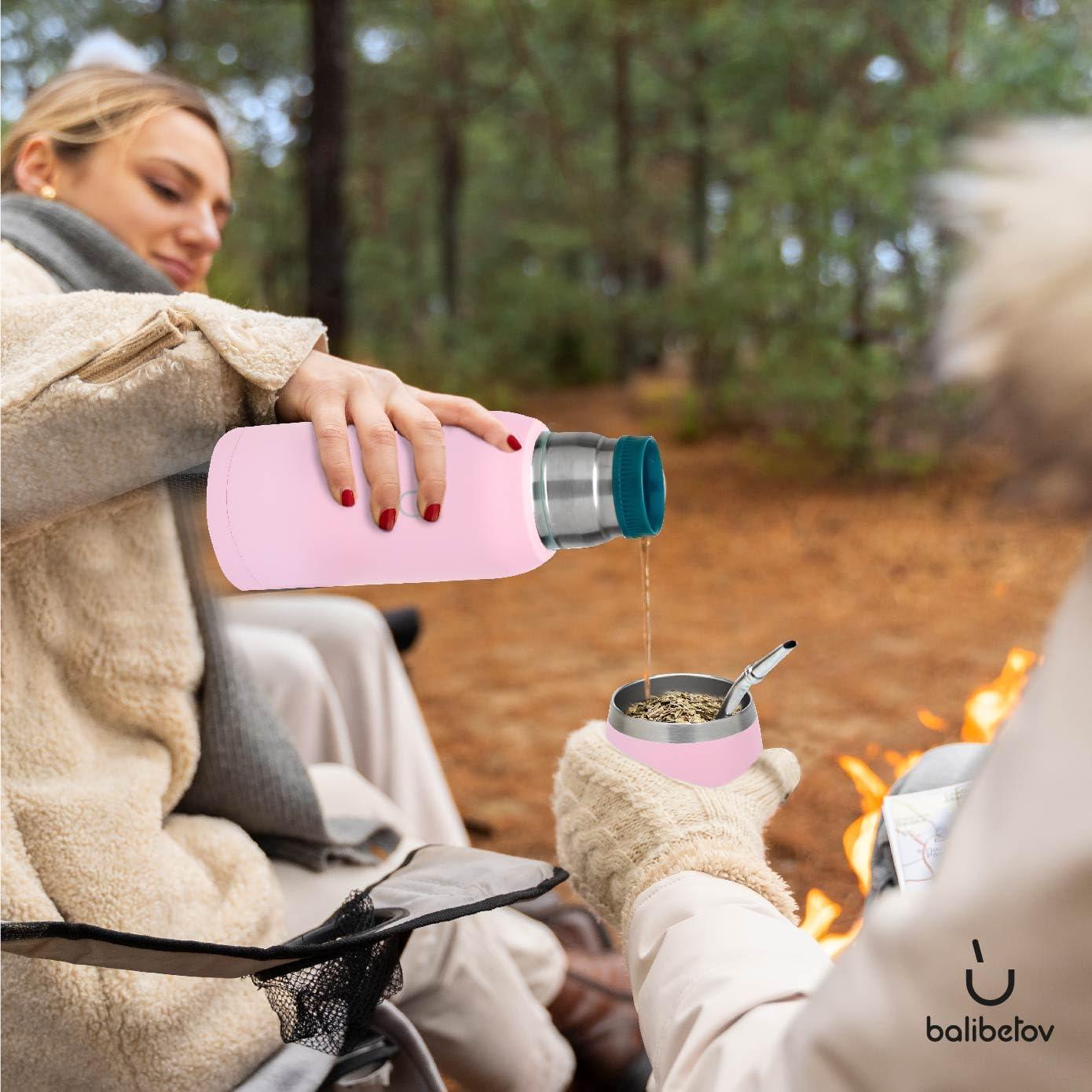 Kit de Yerba Mate BALIBETOV Rosa - Taza, Sorbete y Termo 0.74L