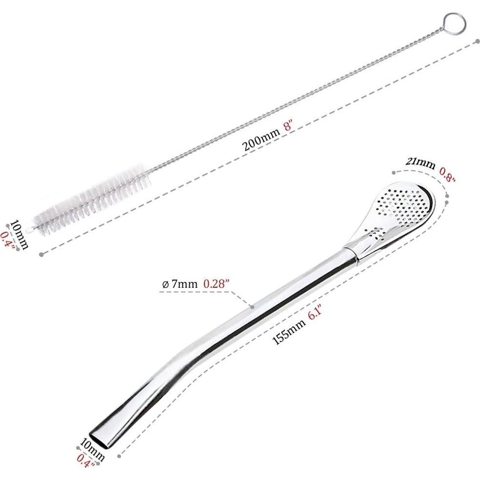 Bombilla de Yerba Mate GFDesign Acero Inoxidable 15.24 cm - Set de 2