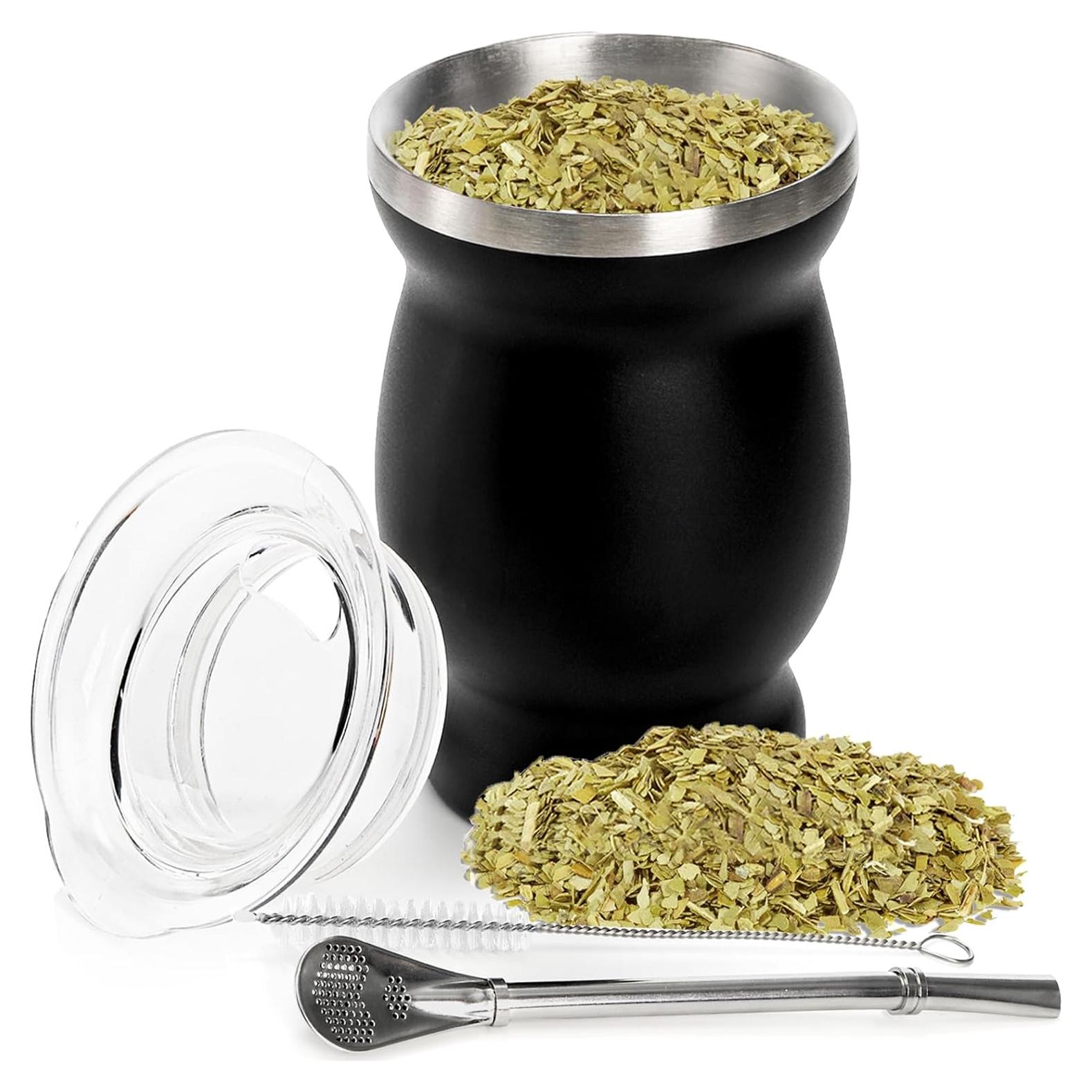 Kit Taza de Yerba Mate Cididu 8 Oz Acero Inoxidable Doble Pared