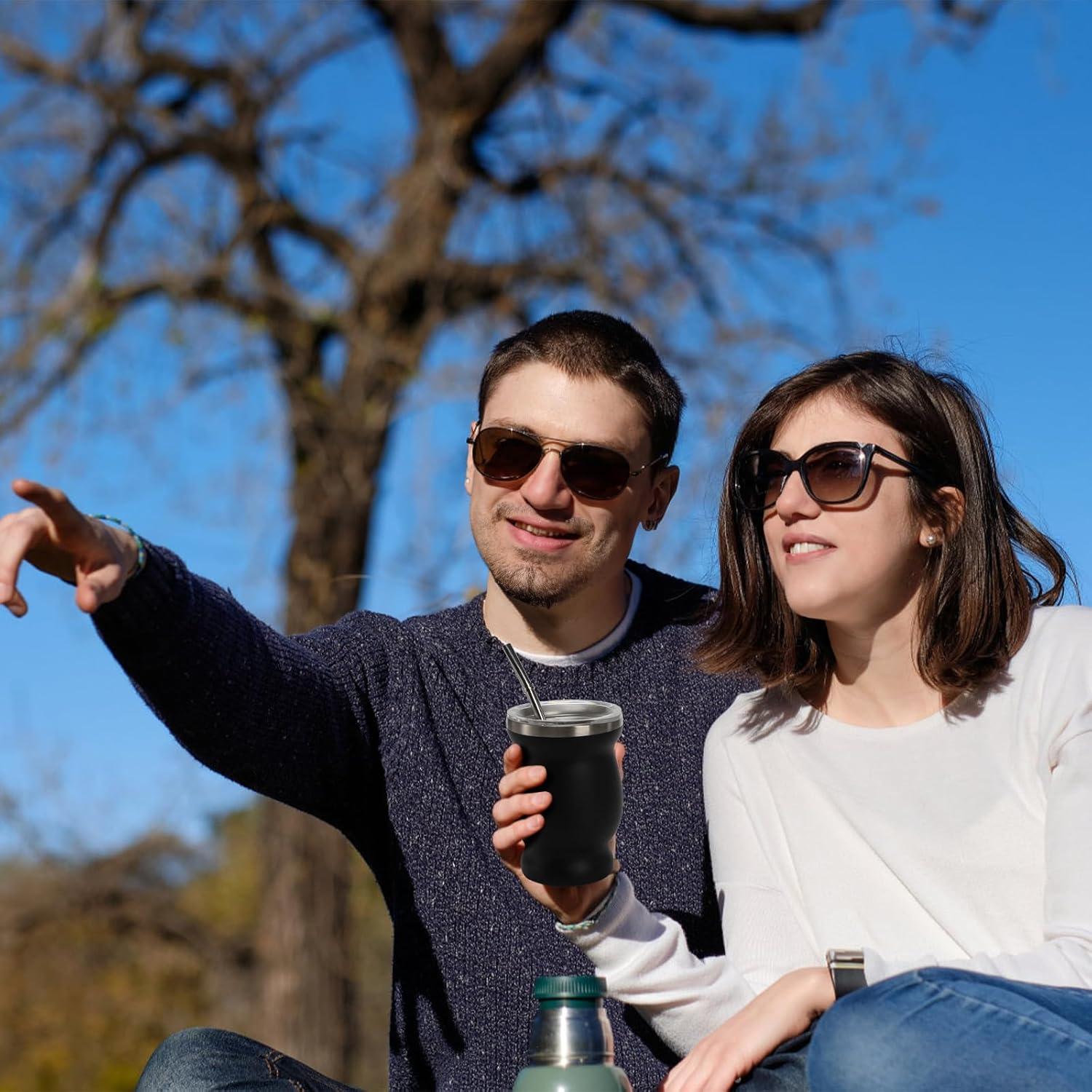 Kit Taza de Yerba Mate Cididu 8 Oz Acero Inoxidable Doble Pared